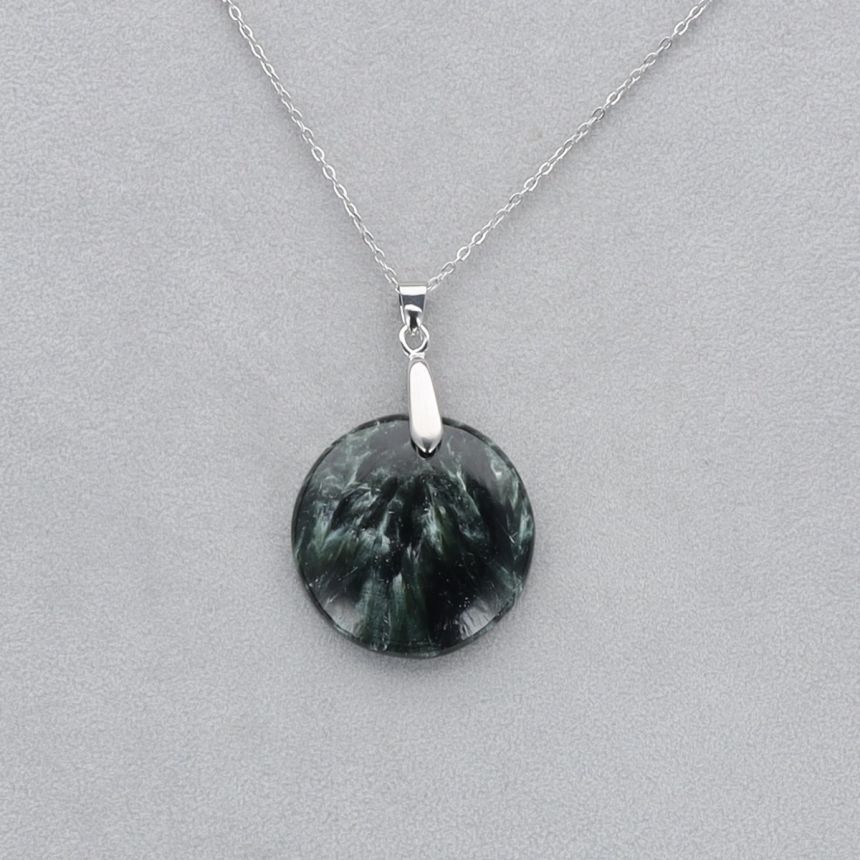 Séraphinite Cabochon percé 40