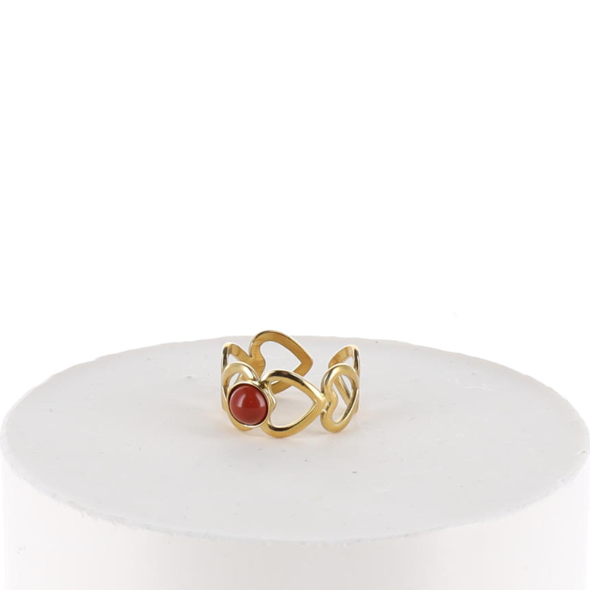 Bague Apolline - Jaspe Rouge
