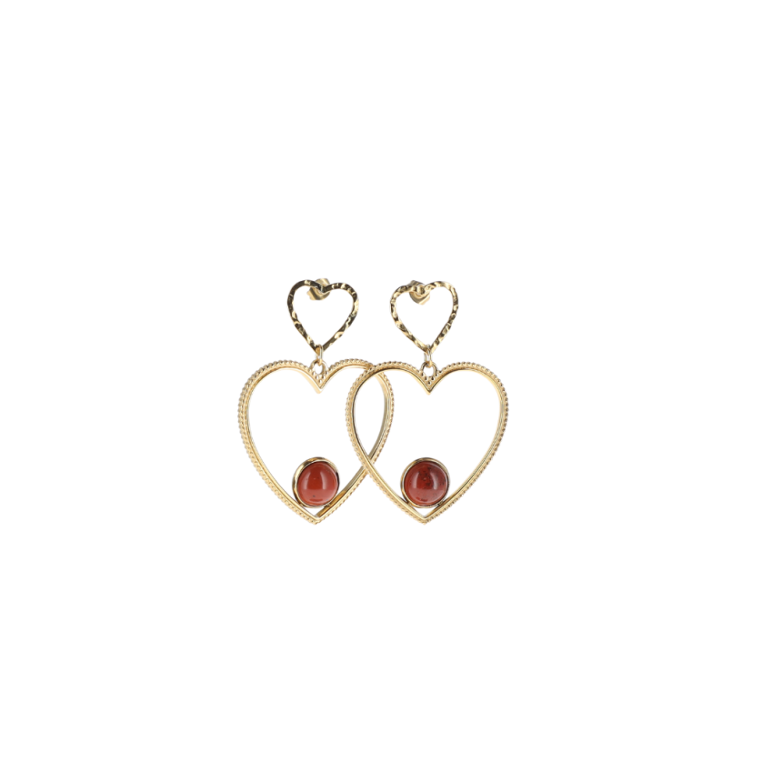 Boucles d'oreilles Cléa - Jaspe rouge